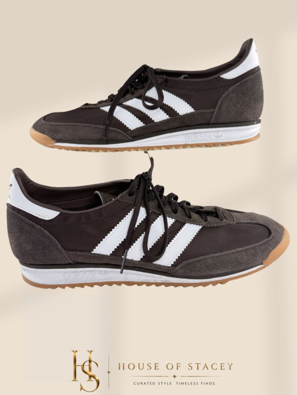 Adidas Original Dragon Brown Nylon Suede Retro Sneakers Mens 8 Womens 9